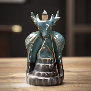 Christmas Elk Ceramic Waterfall Incense Burner Holder