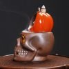 Halloween Pumpkin Skull Ceramic Back Flow Incense Burner with LED Light - Image 5