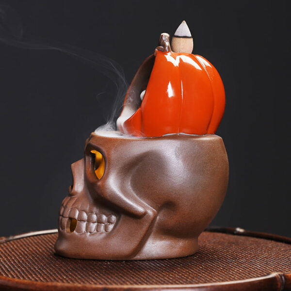 O1CN01hWvCxw1kW4KxuvtKR_!!2551464690-0-cib Halloween Pumpkin Skull Ceramic Back Flow Incense Burner with LED Light