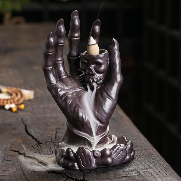 Halloween Ghost Hand Skull Head Incense Fountain Smoke Waterfall