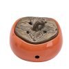 Vivid Orange Persimmon Ceramic Coil Incense Burner - Image 6