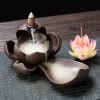 Vivid Lotus Petal Waterfall Incense Burner Incense Stick Holder - Image 2