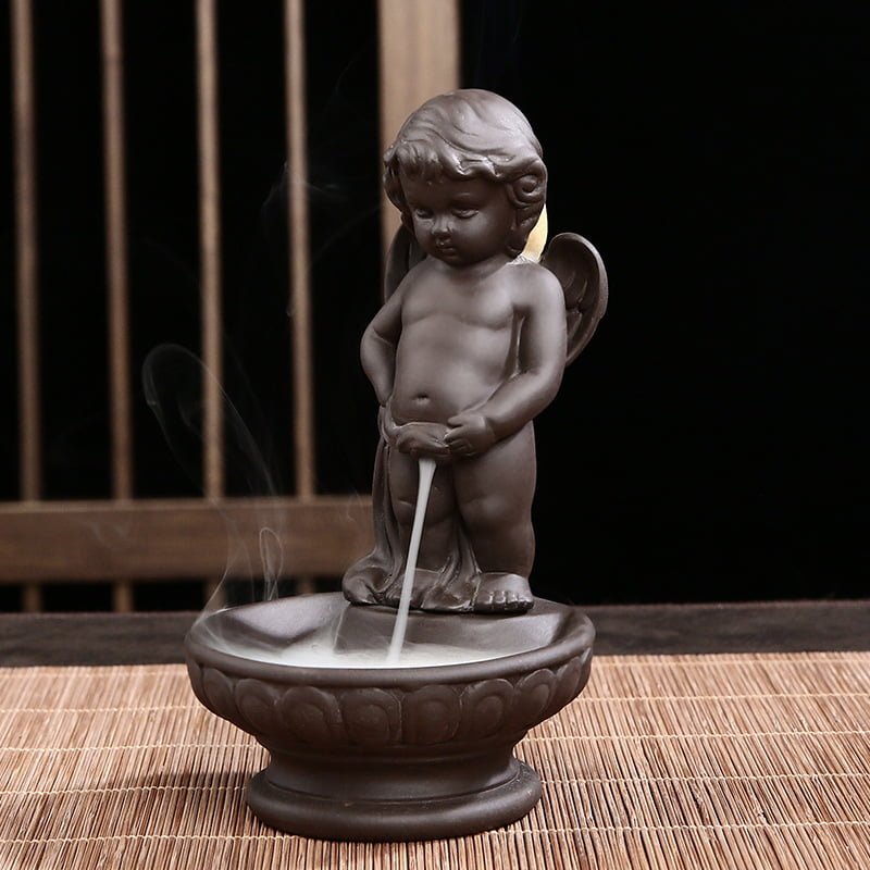 Manneken Pis Ceramic Handmade Censer Incense Cone Holder Fountain