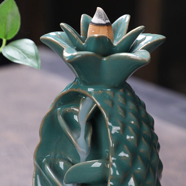 Pineapple Ceramic Back Flow Incense Holder Home Decoration
