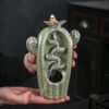 Vivid Cactus Ceramic Backflow Incense Burner Waterfall - Image 4