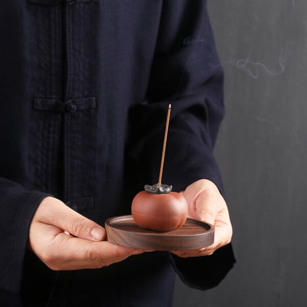 Cute Vivid Persimmon Ceramic Stick Incense Holder