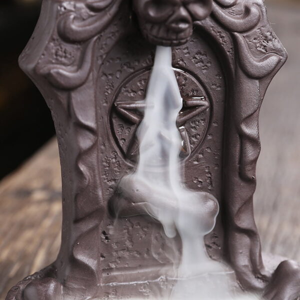 Halloween Skull Token Ceramic Incense Fountain Burner
