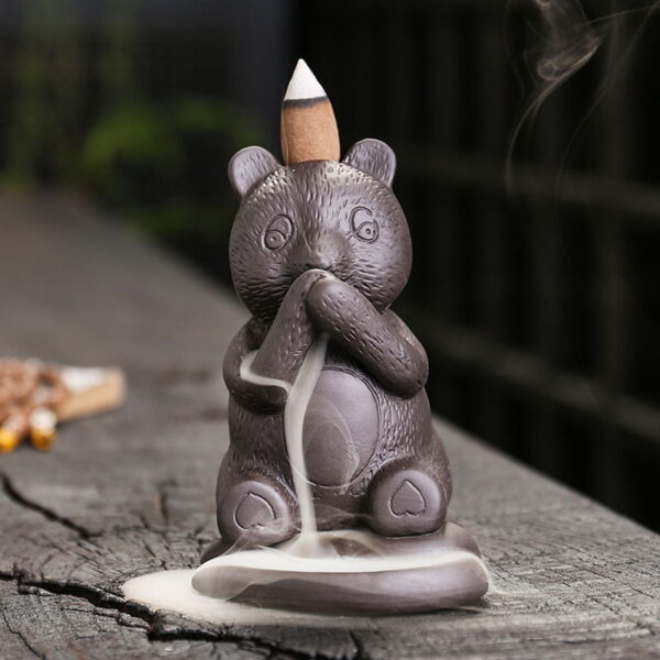 Cute Bear Ceramic Incense Waterfall Burner