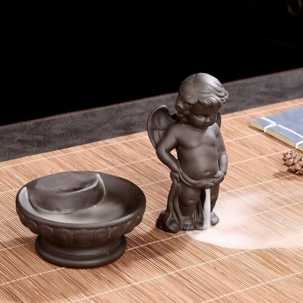 Manneken Pis Ceramic Handmade Censer Incense Cone Holder Fountain