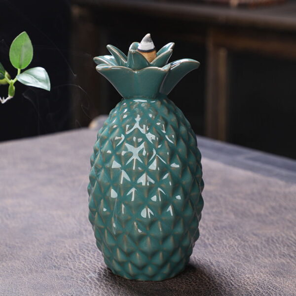 Pineapple Ceramic Back Flow Incense Holder Home Decoration