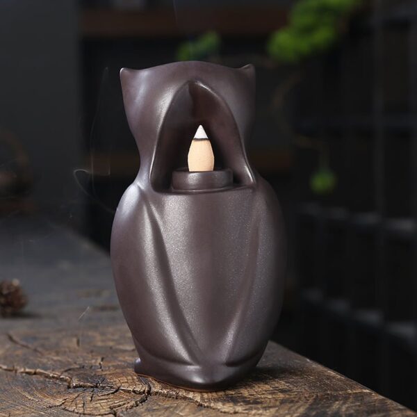Standing Owl Ceramic Incense Holder Backflow Incense Burner
