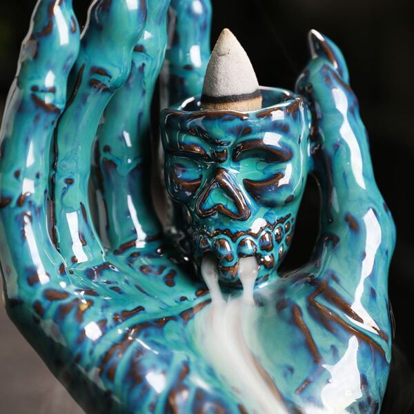 Halloween Ghost Hand Skull Head Incense Fountain Smoke Waterfall