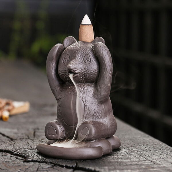 Cute Bear Ceramic Incense Waterfall Burner