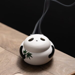Panda Black White Ceramic Coil Incense Holder Panda Black White Ceramic Coil Incense Holder