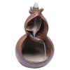 Gourd Leaf Brown Ceramic Incense Backflow Cone Holder - Image 5
