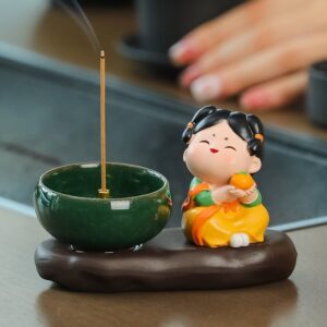 Tang Dynasty Lady Handcrafted Porcelain Censer Incense Stick Stand