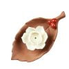 Leaf Lotus Flower Ceramic Incense Stick Holder - Image 5