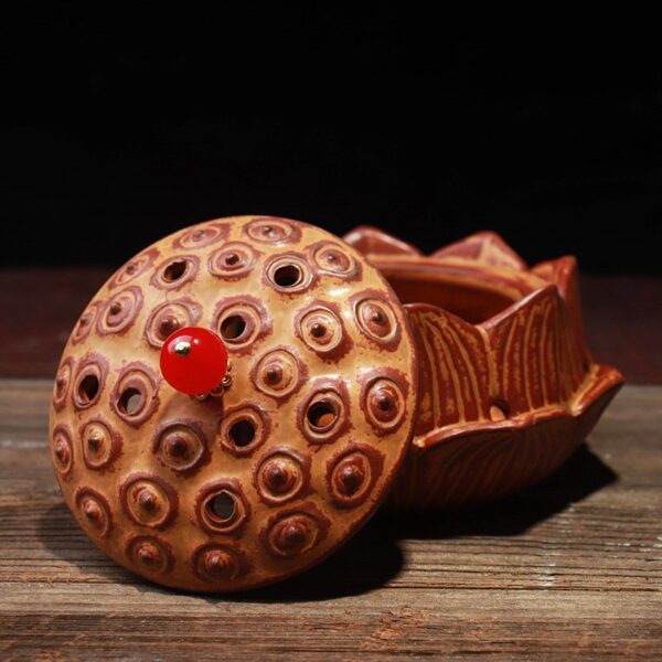 Lotus Flower Lotus Pod Ceramic Incense Coil Holder