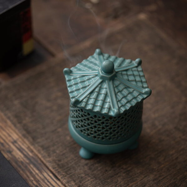 Hollow Pavilion Ceramic Incense Coil Holder
