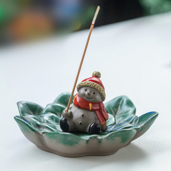 Christmas Santa Claus Snowman Ceramic Incense Stick Burner