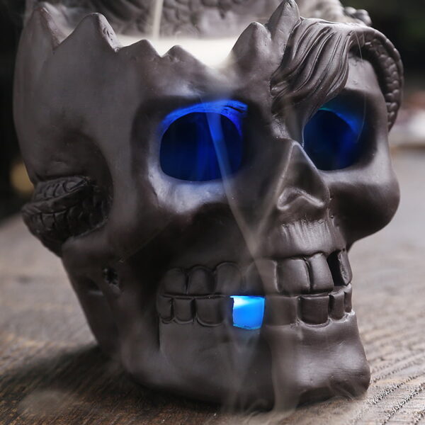 Halloween Dragon Skull Ceramic Incense Waterfall Burner