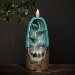 Blue Ceramic Waterfall Incense Burner Holder Blue Ceramic Waterfall Incense Burner Holder