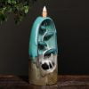 Blue Ceramic Waterfall Incense Burner Holder - Image 3