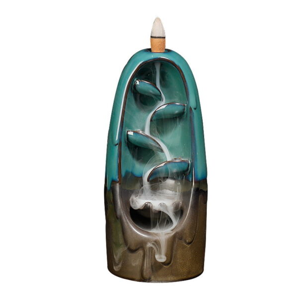 Blue Ceramic Waterfall Incense Burner Holder