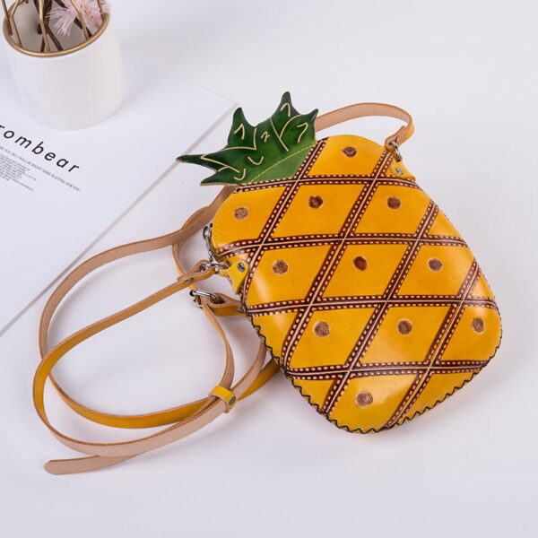 Pineapple Genuine Leather Shoulder Bag First-layer Cowhide Crossbody Bag