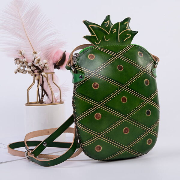 Pineapple Genuine Leather Shoulder Bag First-layer Cowhide Crossbody Bag