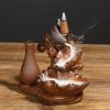 Fish Lotus Leaf With Vase Waterfall Backflow Incense Holder