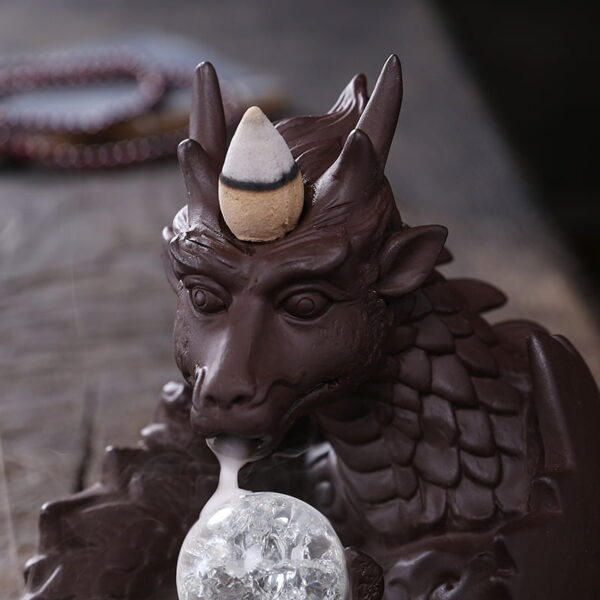 Dragon Egg Ceramic Incense Fountain Burner With LED Ball Light Dragon Egg Ceramic Incense Fountain Burner With LED Ball Light