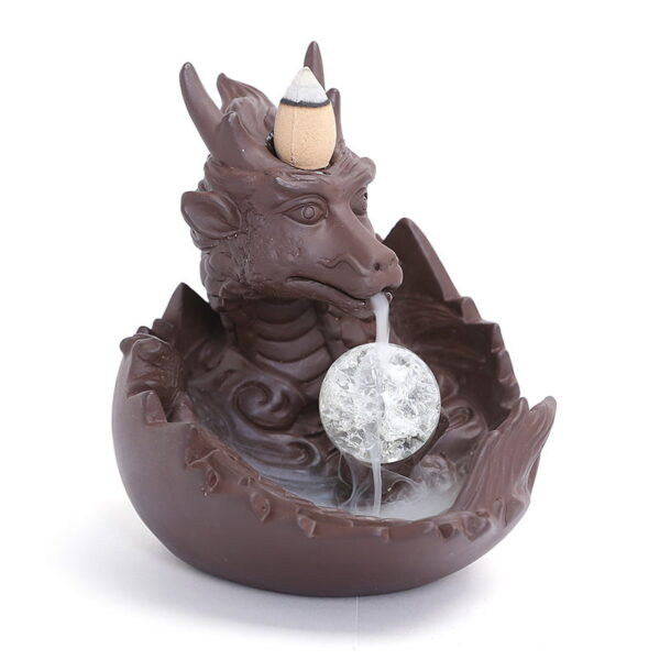 13327212230_1111592923 Dragon Egg Ceramic Incense Fountain Burner With LED Ball Light