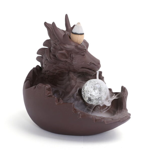 13410749057_1111592923 Dragon Egg Ceramic Incense Fountain Burner With LED Ball Light