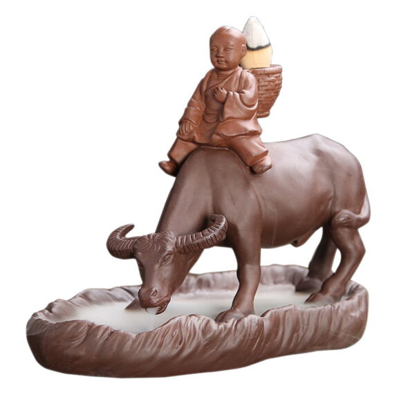 Boy Bull Ceramic Backflow Incense Holder and Burner Waterfall