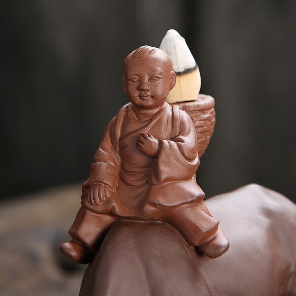 Boy Bull Ceramic Backflow Incense Holder and Burner Waterfall