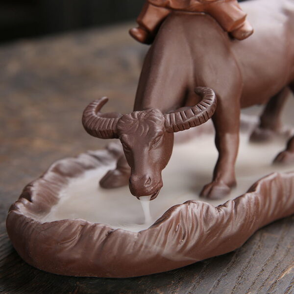 Boy Bull Ceramic Backflow Incense Holder and Burner Waterfall