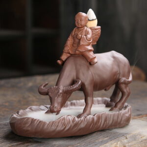 Boy Bull Ceramic Backflow Incense Holder and Burner Waterfall Boy Bull Ceramic Backflow Incense Holder and Burner Waterfall