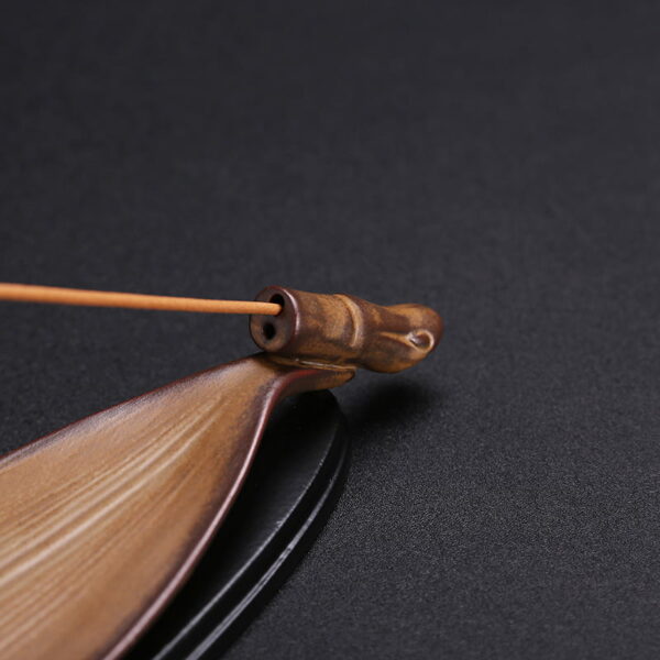 Retro Bamboo Leaf Ceramic Incense Stick Smoke Holder