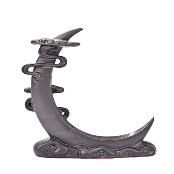 Crescent Moon Clouds Ceramic Backflow Incense Burner
