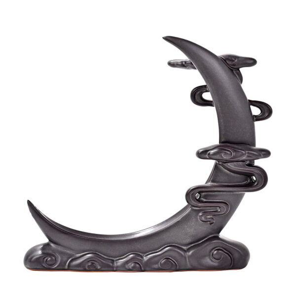 Crescent Moon Clouds Ceramic Backflow Incense Burner