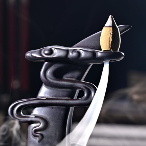 Crescent Moon Clouds Ceramic Backflow Incense Burner