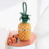 Cute Pineapple Shape Shoulder Crossbody Bag, PU Leather Handbag, Round Barrel Bag for Women