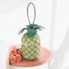 Cute Pineapple Shape Shoulder Crossbody Bag, PU Leather Handbag, Round Barrel Bag for Women