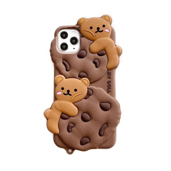 Coffee Biscuit Bear Silicone Phone Cover for Apple iPhone Model