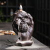 Halloween Ghost Hand Big Skull Ceramic Waterfall Backflow Incense Burner