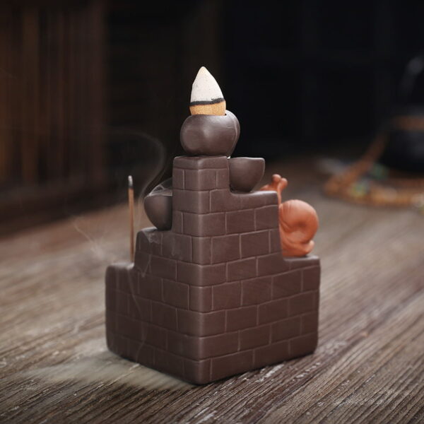 Snail City Wall Clay Pot Ceramic Backflow Incense Burner