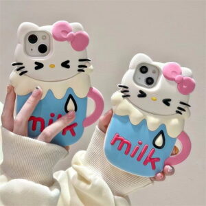 Milk Hello Kitty Silicone Phone Shell for Apple iPhone Model Milk Hello Kitty Silicone Phone Shell for Apple iPhone Model