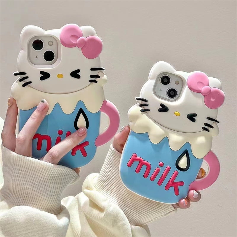 Milk Hello Kitty Silicone Phone Shell for Apple iPhone Model