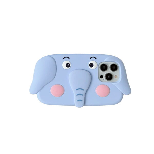 O1CN011JeX8y2FZxtELOIHj_!!1610178895-0-cib Blue Elephant 3D Stand Phone Case With Card Slot for Apple iPhone Models